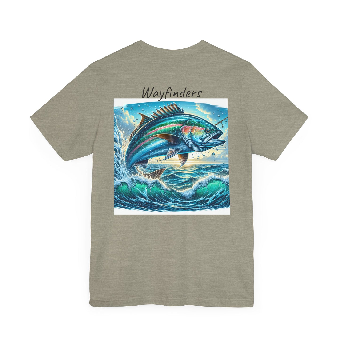 Adventure Seeker Fishing Tee - Unisex Short Sleeve Shirt with Compass and Fish Design