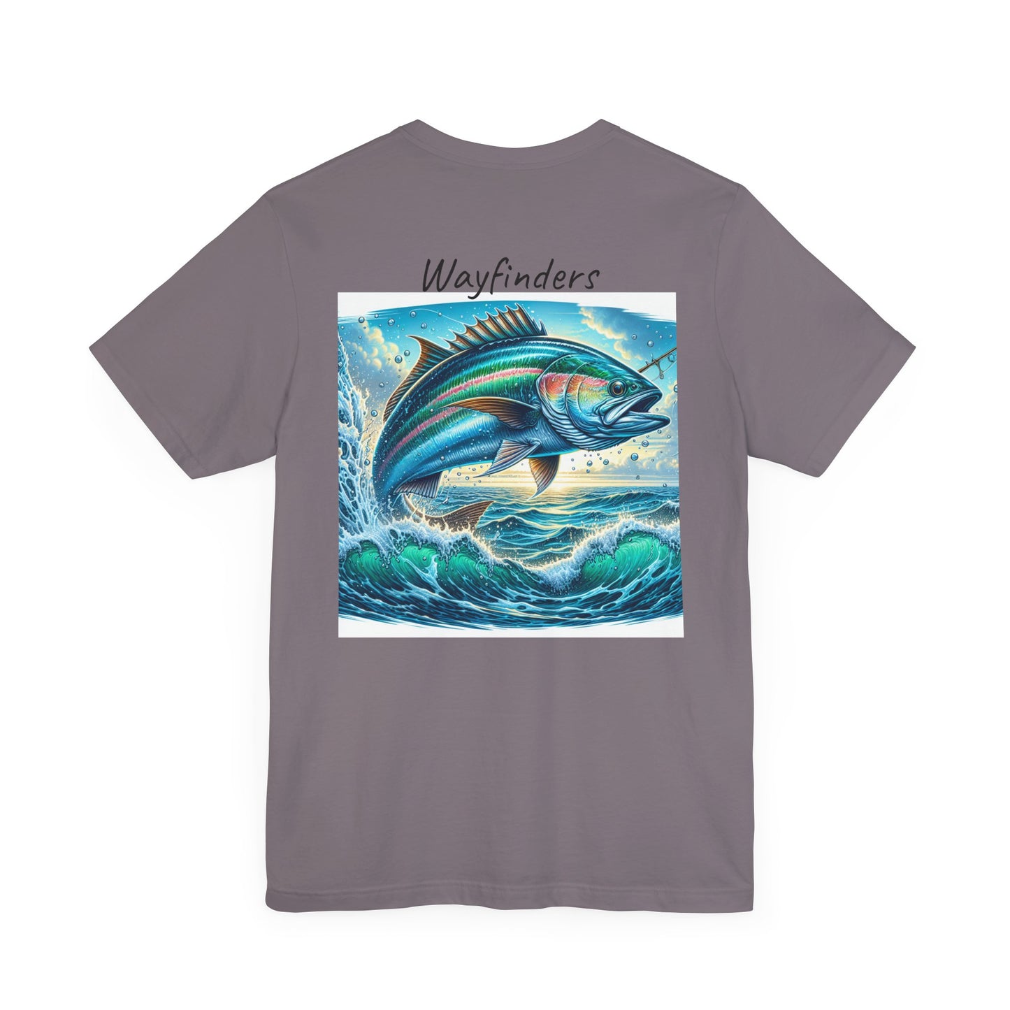 Adventure Seeker Fishing Tee - Unisex Short Sleeve Shirt with Compass and Fish Design