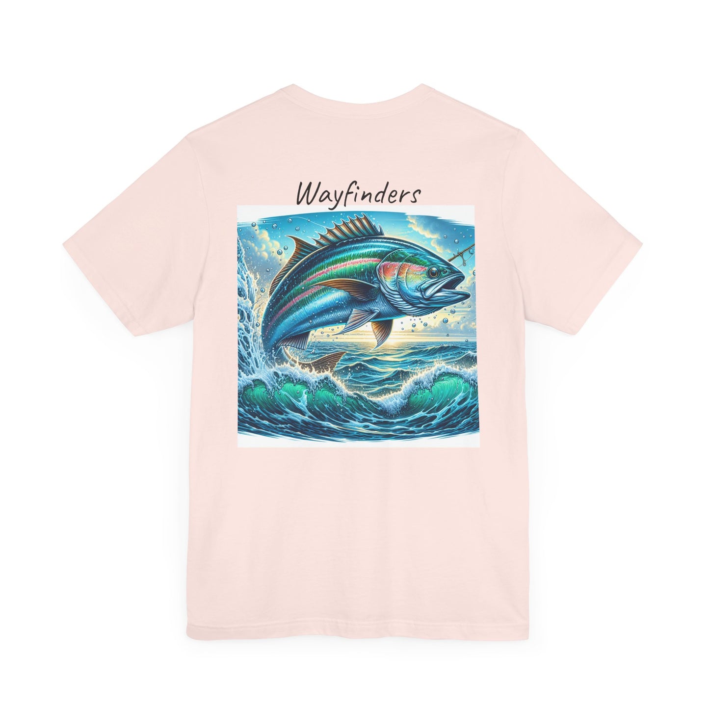 Adventure Seeker Fishing Tee - Unisex Short Sleeve Shirt with Compass and Fish Design