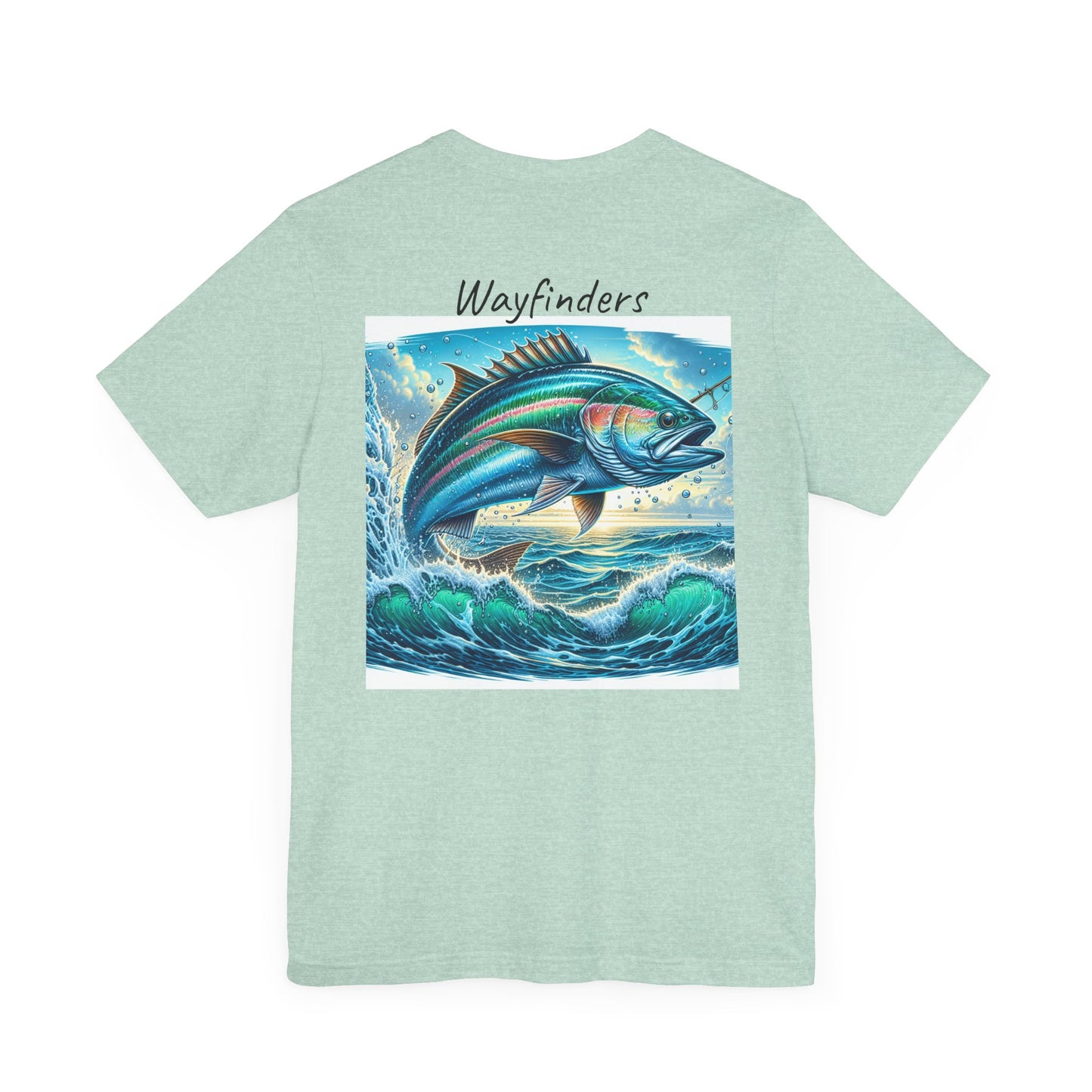 Adventure Seeker Fishing Tee - Unisex Short Sleeve Shirt with Compass and Fish Design