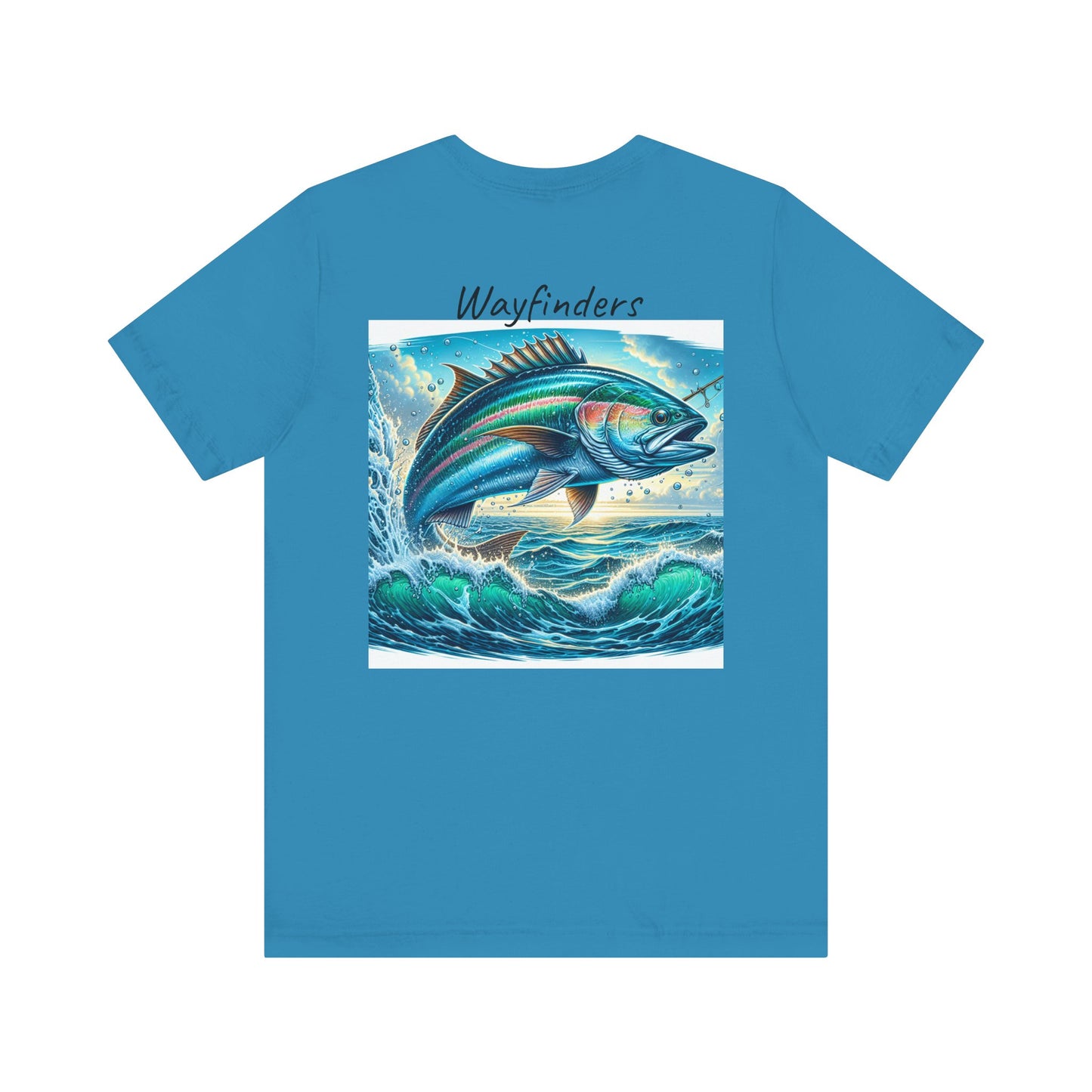 Adventure Seeker Fishing Tee - Unisex Short Sleeve Shirt with Compass and Fish Design