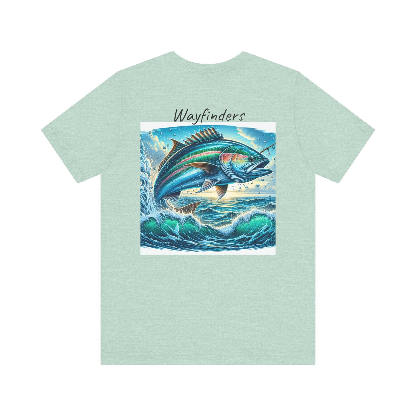 Adventure Seeker Fishing Tee - Unisex Short Sleeve Shirt with Compass and Fish Design