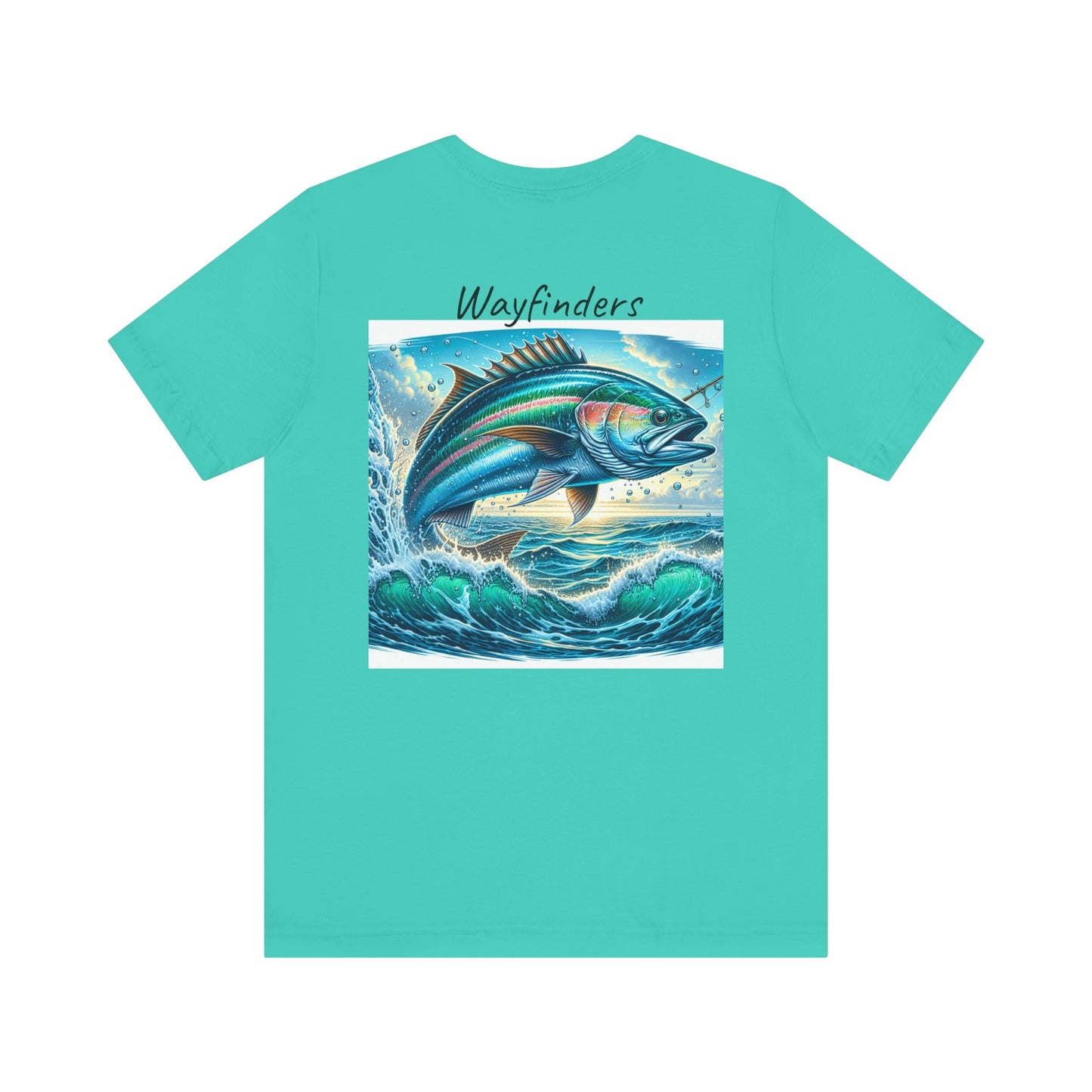 Adventure Seeker Fishing Tee - Unisex Short Sleeve Shirt with Compass and Fish Design