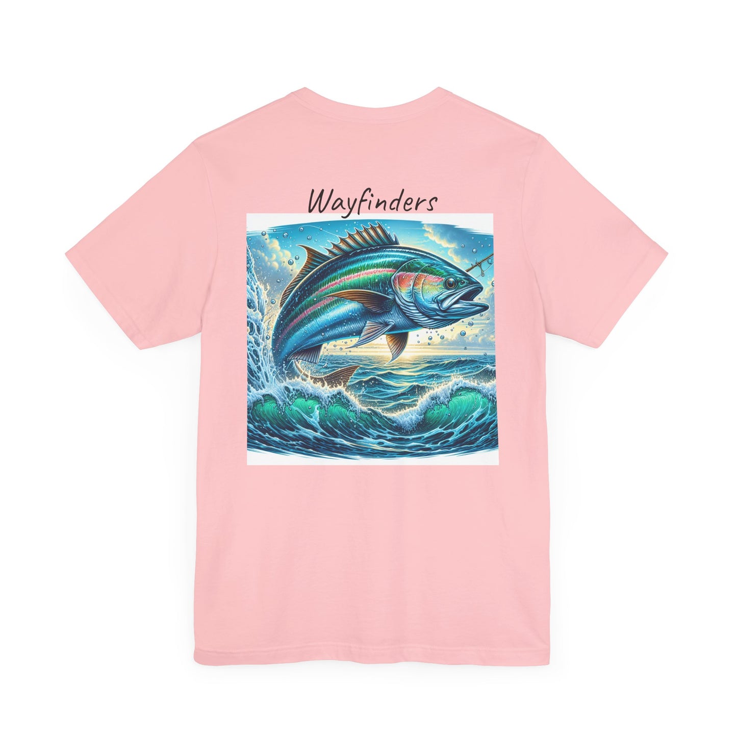 Adventure Seeker Fishing Tee - Unisex Short Sleeve Shirt with Compass and Fish Design