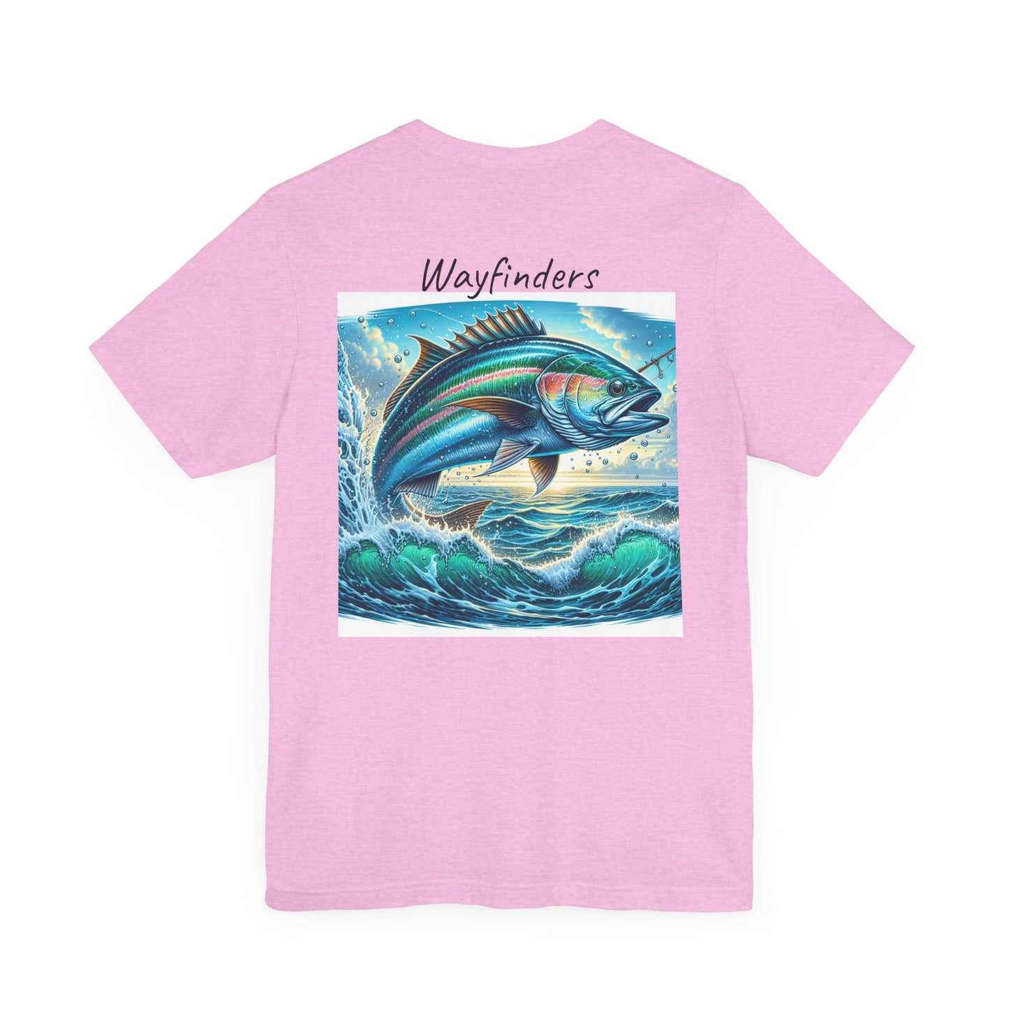 Adventure Seeker Fishing Tee - Unisex Short Sleeve Shirt with Compass and Fish Design