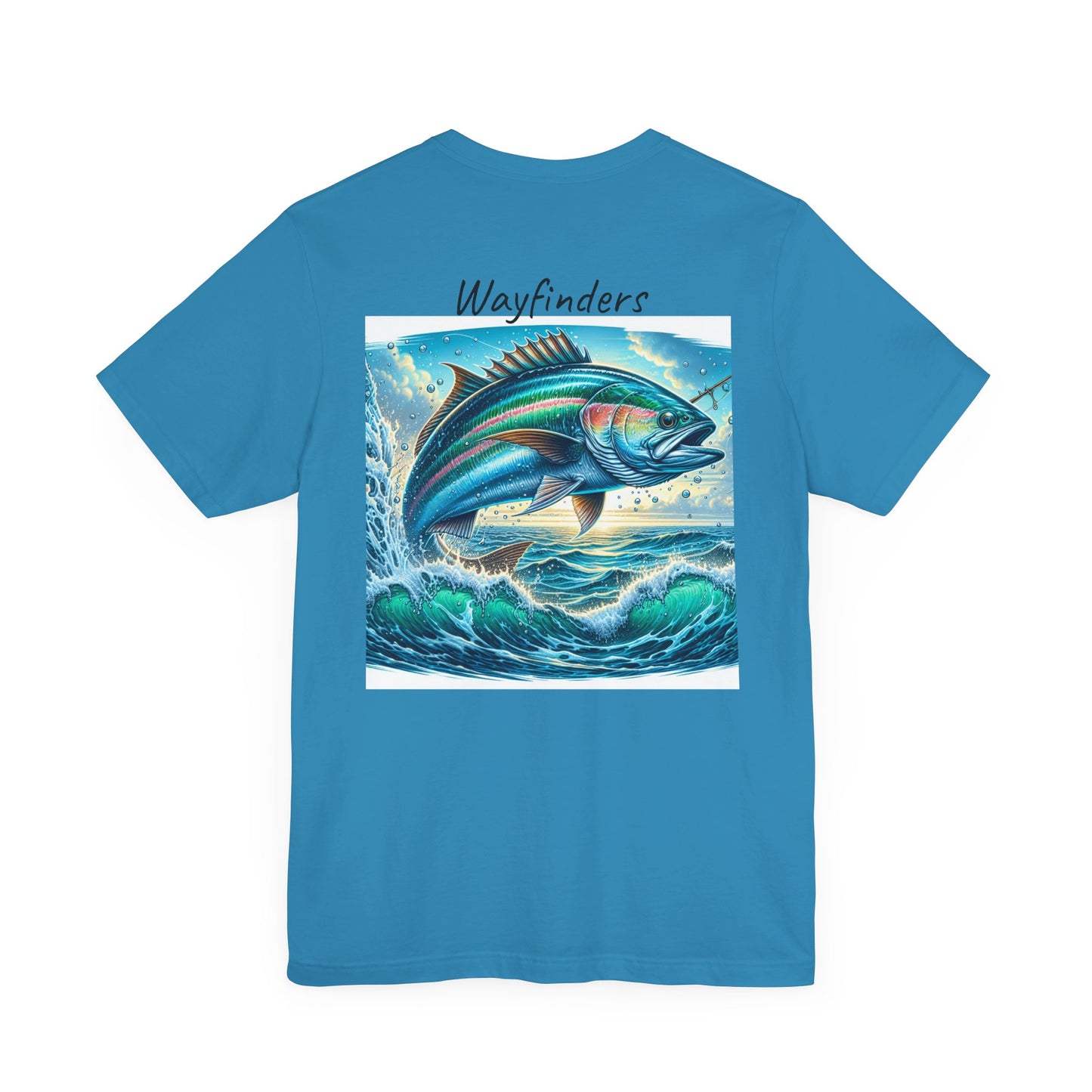 Adventure Seeker Fishing Tee - Unisex Short Sleeve Shirt with Compass and Fish Design