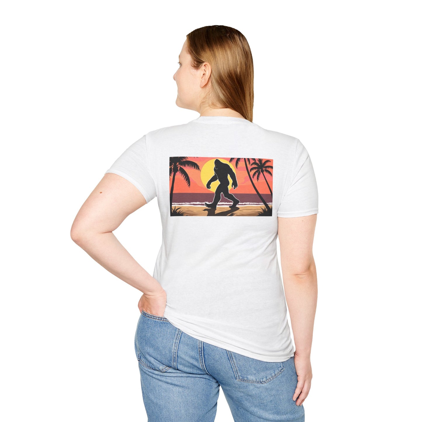 Unisex Softstyle T-Shirt - Retro Bigfoot Skater Design