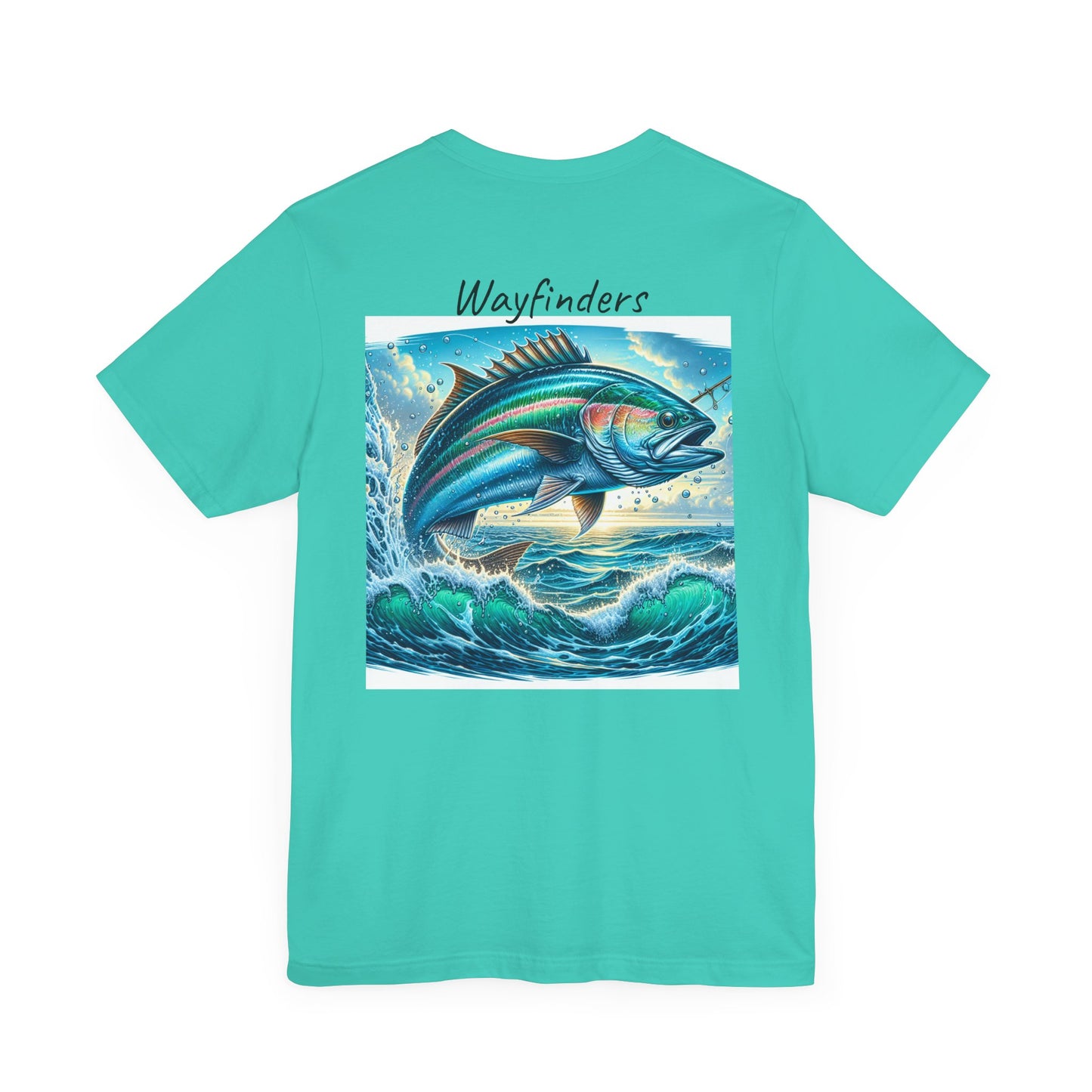 Adventure Seeker Fishing Tee - Unisex Short Sleeve Shirt with Compass and Fish Design