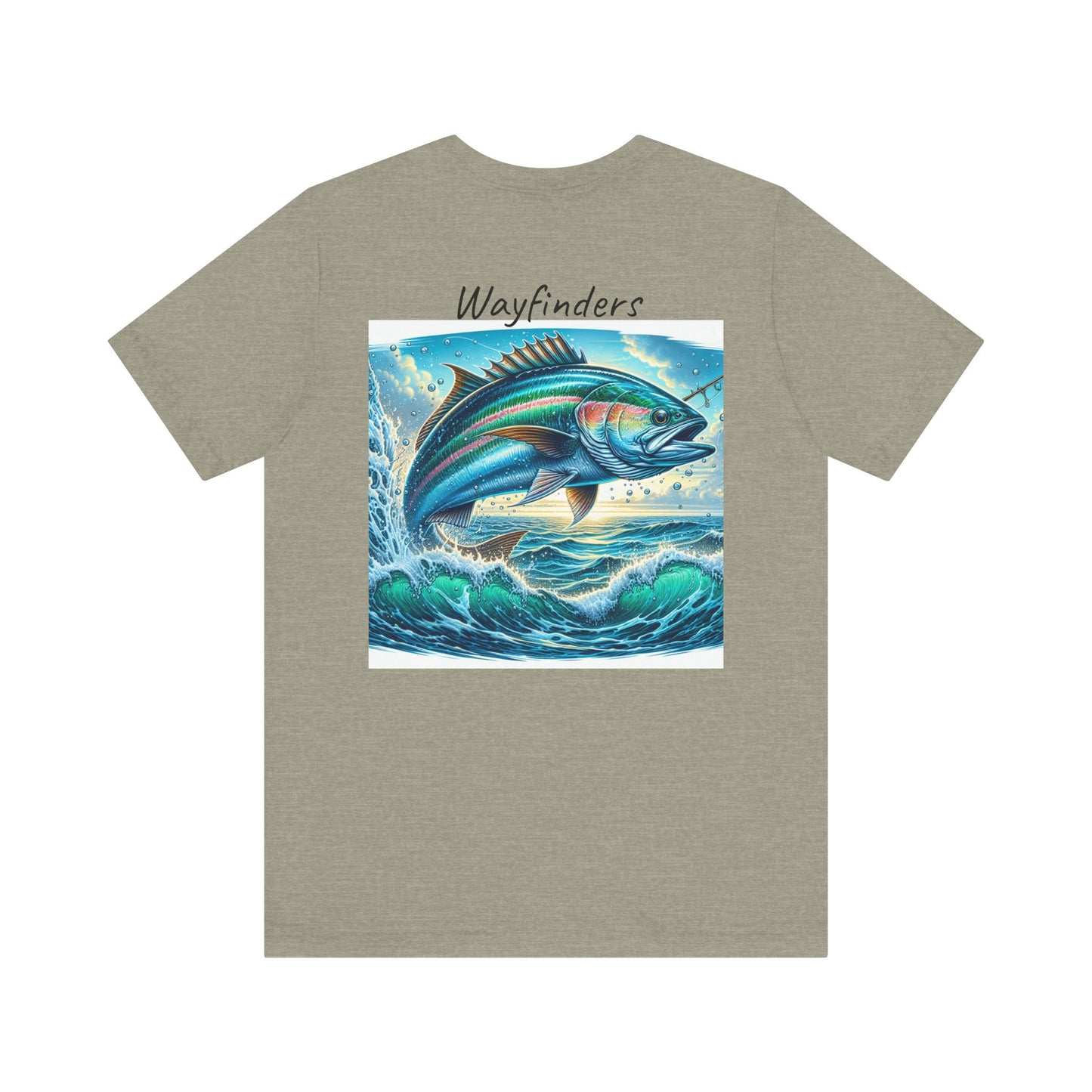 Adventure Seeker Fishing Tee - Unisex Short Sleeve Shirt with Compass and Fish Design