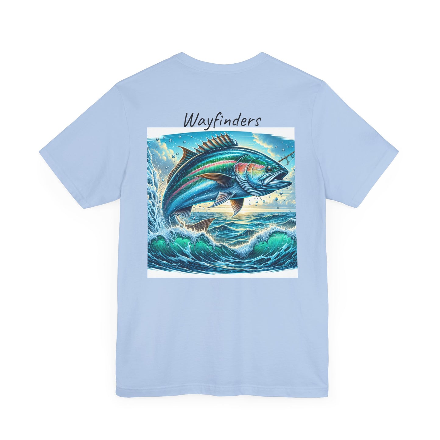 Adventure Seeker Fishing Tee - Unisex Short Sleeve Shirt with Compass and Fish Design