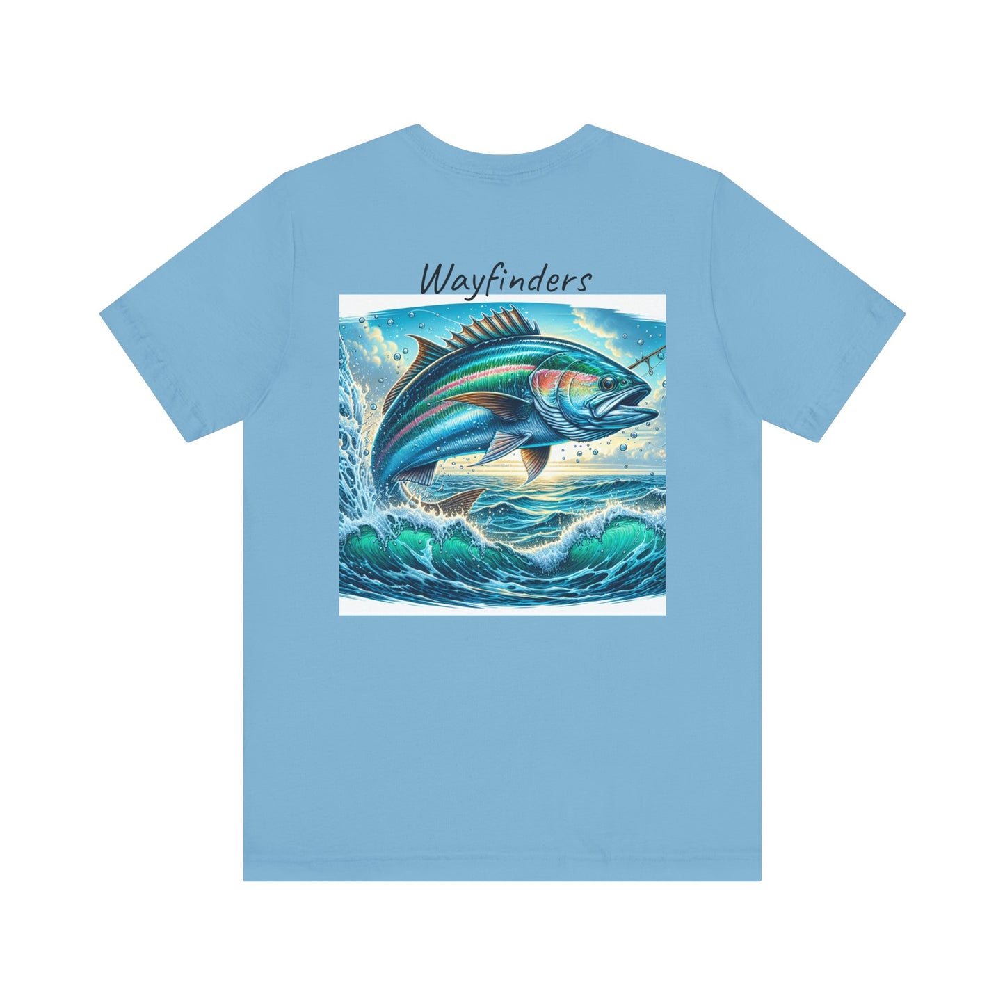 Adventure Seeker Fishing Tee - Unisex Short Sleeve Shirt with Compass and Fish Design